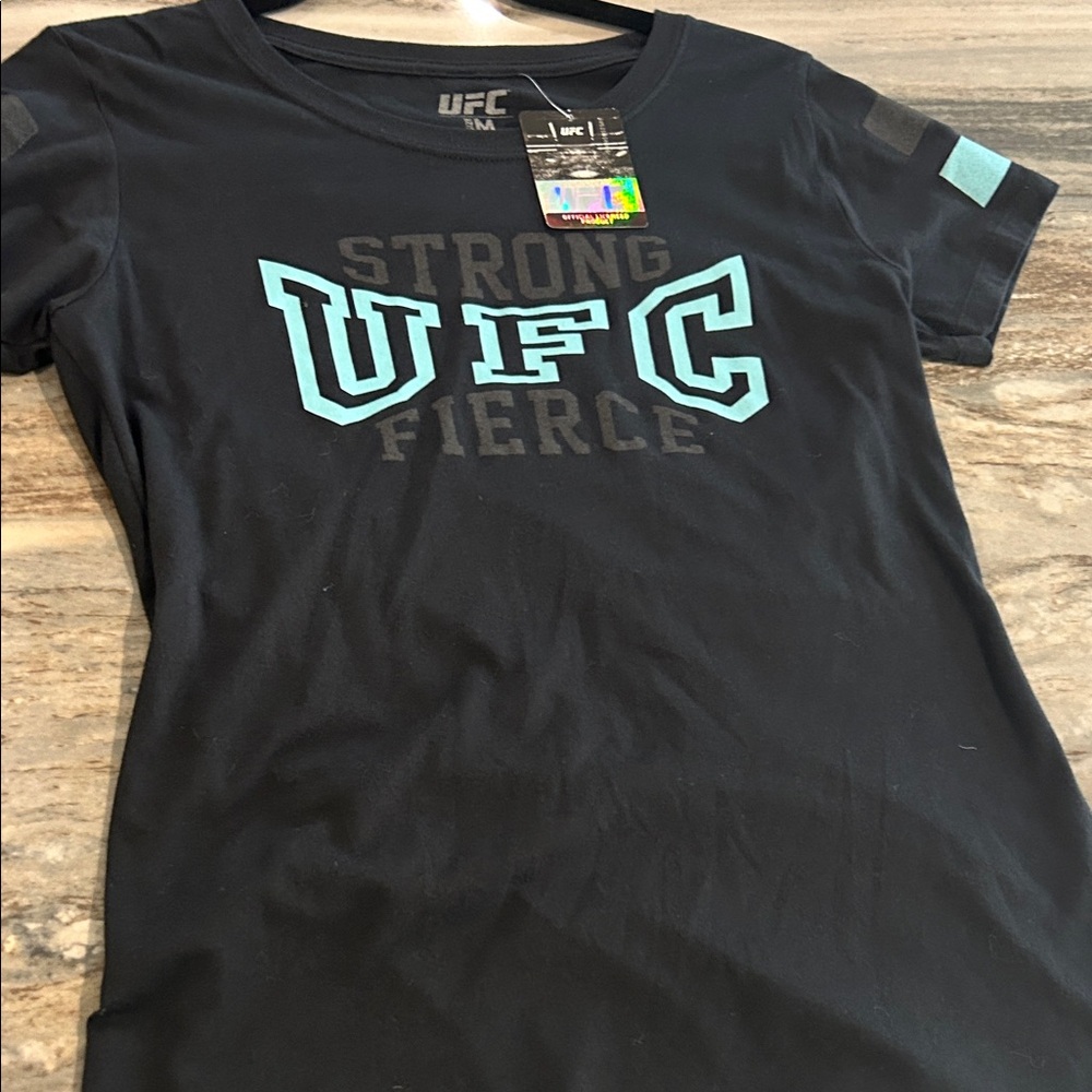 UFC Women's Black Tee  Strong Fierce aqua sexy shirt only available octagon M